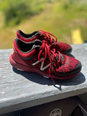 NEW BALANCE Baseball Turf Shoes T4040BR5 Men’s 7 Red Black